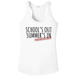 Schools Out Summers In Teacher Off Duty Ladies PosiCharge Competitor Racerback Tank