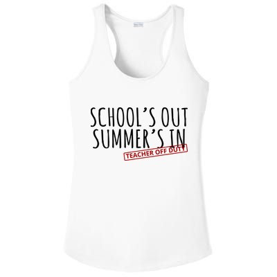 Schools Out Summers In Teacher Off Duty Ladies PosiCharge Competitor Racerback Tank