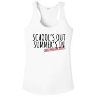 Schools Out Summers In Teacher Off Duty Ladies PosiCharge Competitor Racerback Tank