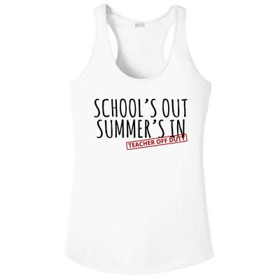 Schools Out Summers In Teacher Off Duty Ladies PosiCharge Competitor Racerback Tank