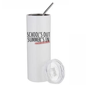 Schools Out Summers In Teacher Off Duty Stainless Steel Tumbler