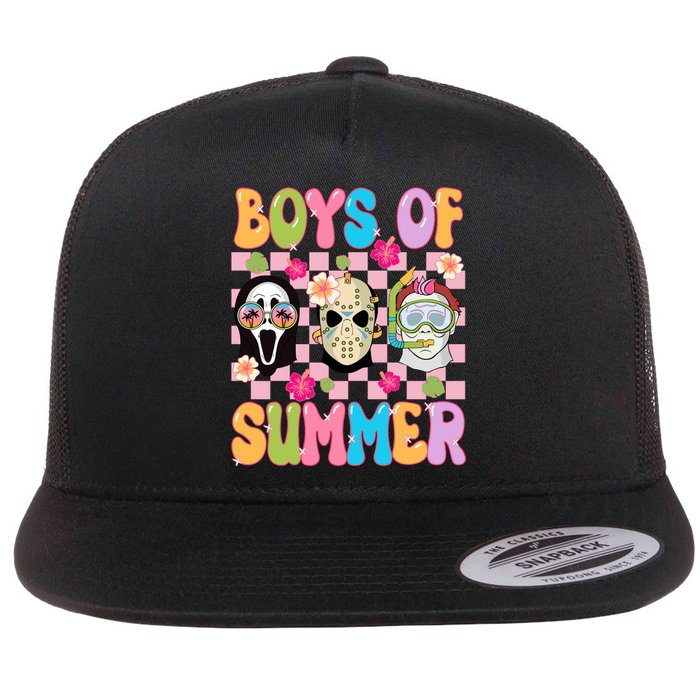 Spooky Of Summer Of Summer Horror Movie Flat Bill Trucker Hat