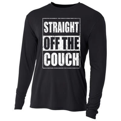 Straight Off The Couch Funny Football Offensive Lineman Cooling Performance Long Sleeve Crew