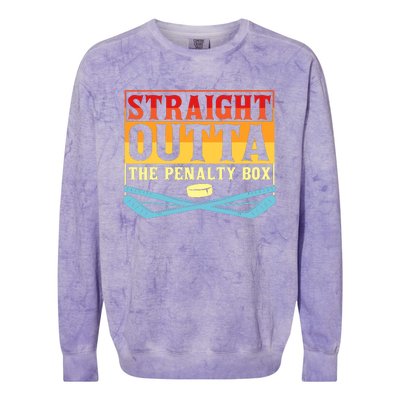 Straight Outta The Penalty Box Funny Hockey Gift Colorblast Crewneck Sweatshirt