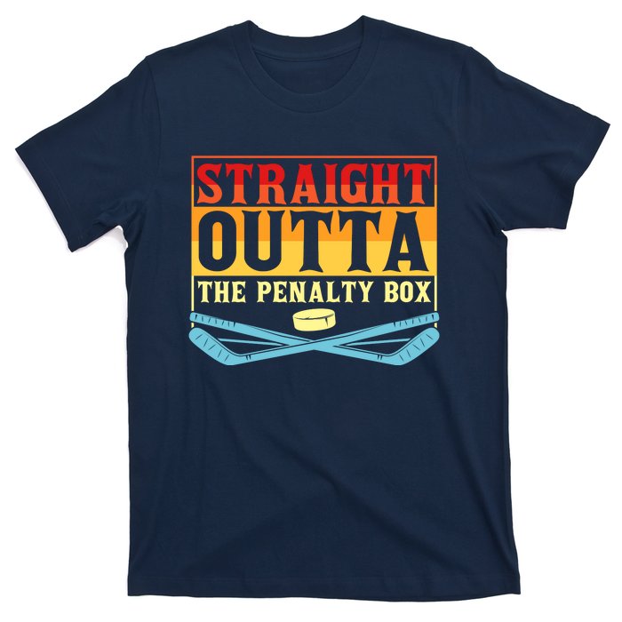 Straight Outta The Penalty Box Funny Hockey Gift T-Shirt