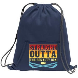 Straight Outta The Penalty Box Funny Hockey Gift Sweatshirt Cinch Pack Bag