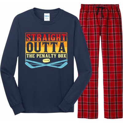 Straight Outta The Penalty Box Funny Hockey Gift Long Sleeve Pajama Set