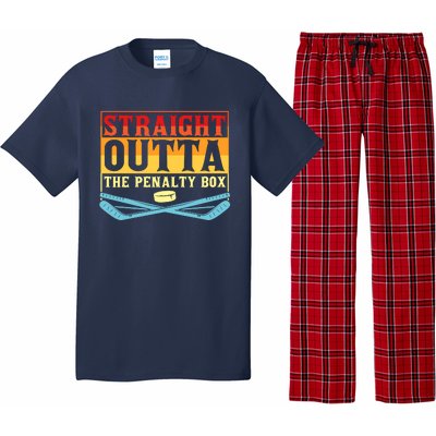 Straight Outta The Penalty Box Funny Hockey Gift Pajama Set