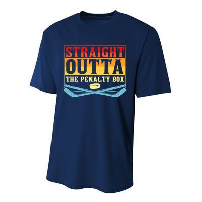 Straight Outta The Penalty Box Funny Hockey Gift Performance Sprint T-Shirt