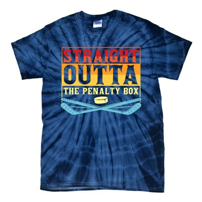 Straight Outta The Penalty Box Funny Hockey Gift Tie-Dye T-Shirt