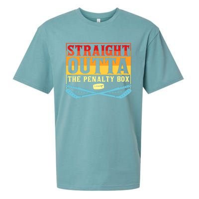 Straight Outta The Penalty Box Funny Hockey Gift Sueded Cloud Jersey T-Shirt