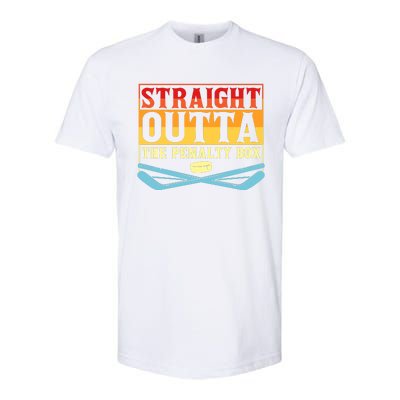 Straight Outta The Penalty Box Funny Hockey Gift Softstyle CVC T-Shirt