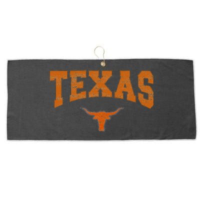 State Of Texas Orange Text Large Microfiber Waffle Golf Towel