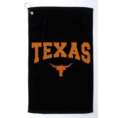 State Of Texas Orange Text Platinum Collection Golf Towel