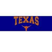 State Of Texas Orange Text Bumper Sticker