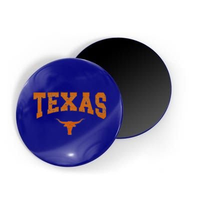 State Of Texas Orange Text Magnet