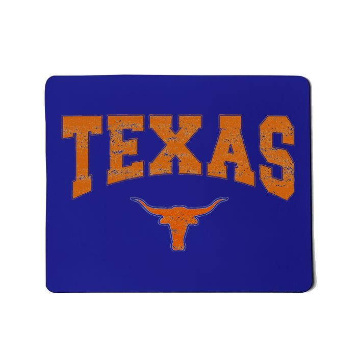 State Of Texas Orange Text Mousepad