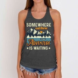 Somewhere Out There Adventure Is Waiting Women's Knotted Racerback Tank