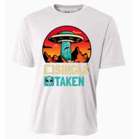 Single Or Taken Funny Alien Ufo ValentineS Day Cooling Performance Crew T-Shirt