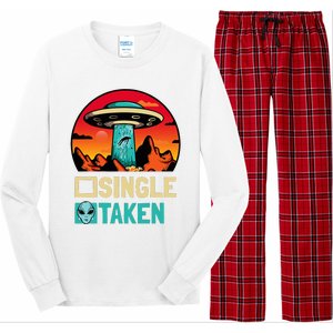 Single Or Taken Funny Alien Ufo ValentineS Day Long Sleeve Pajama Set