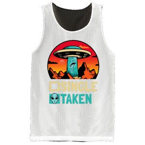 Single Or Taken Funny Alien Ufo ValentineS Day Mesh Reversible Basketball Jersey Tank