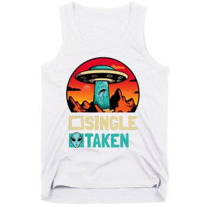 Single Or Taken Funny Alien Ufo ValentineS Day Tank Top