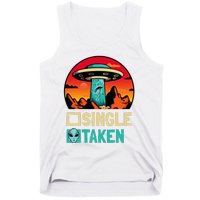 Single Or Taken Funny Alien Ufo ValentineS Day Tank Top