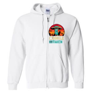 Single Or Taken Funny Alien Ufo ValentineS Day Full Zip Hoodie