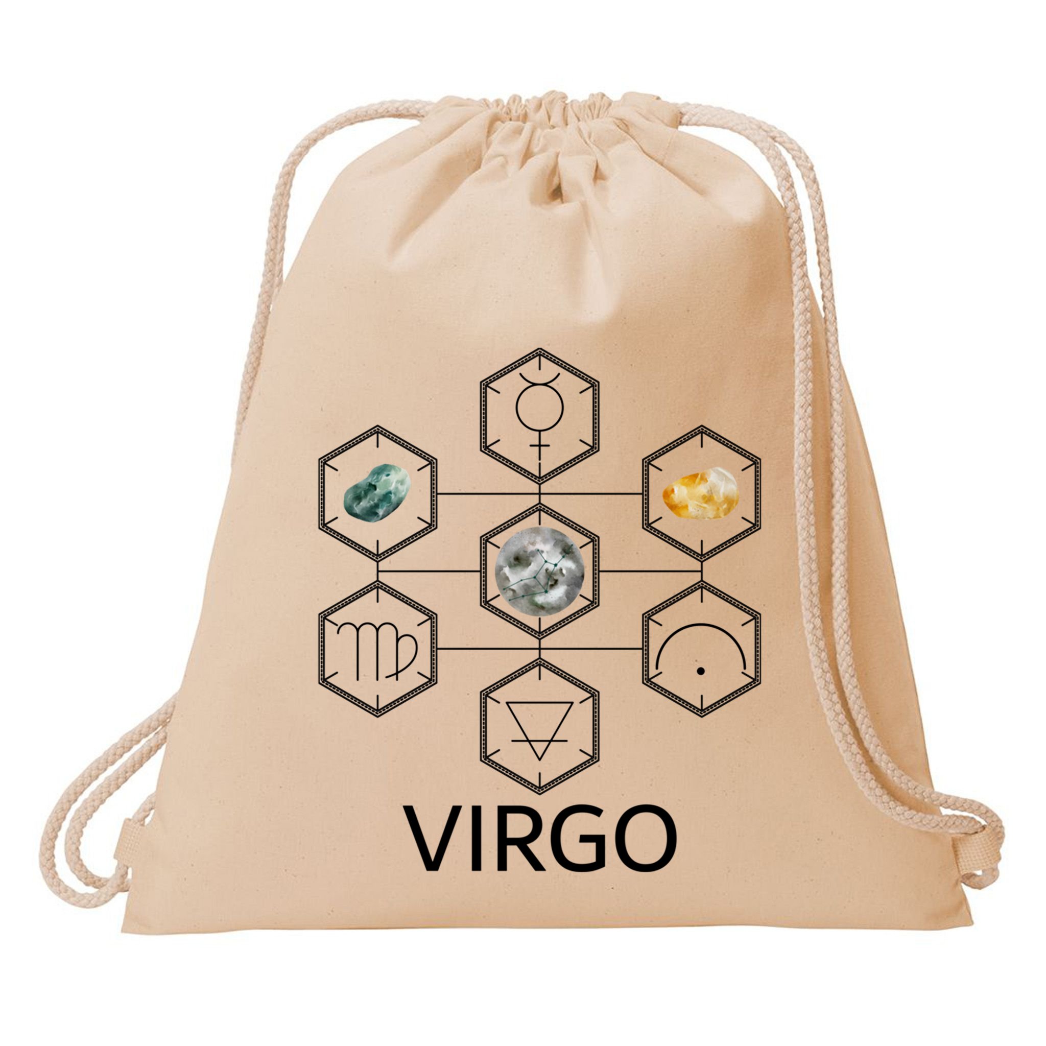 Signs Of The Zodiac Earth Elet Planet Mercury Virgo Facts Gift Drawstring Bag