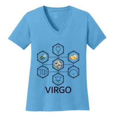 Signs Of The Zodiac Earth Elet Planet Mercury Virgo Facts Gift Women's V-Neck T-Shirt