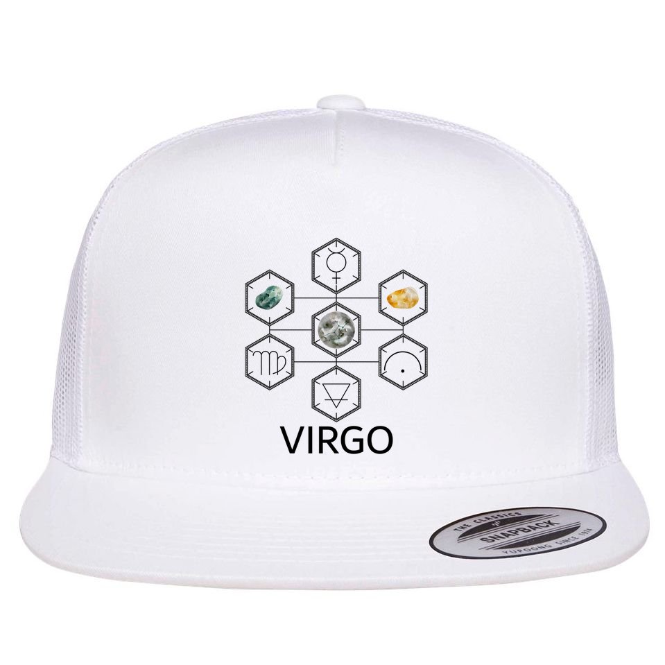 Signs Of The Zodiac Earth Elet Planet Mercury Virgo Facts Gift Flat Bill Trucker Hat