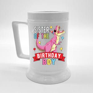 Sister Of The Birthday Boy Matching Trex Birthday Party Beer Stein