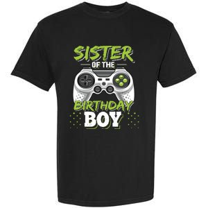 Sister Of The Birthday Boy Matching Video Game Birthday Gift Garment-Dyed Heavyweight T-Shirt