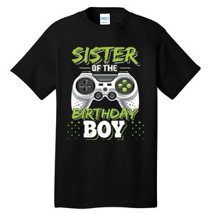 Sister Of The Birthday Boy Matching Video Game Birthday Gift Tall T-Shirt