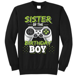 Sister Of The Birthday Boy Matching Video Game Birthday Gift Tall Sweatshirt