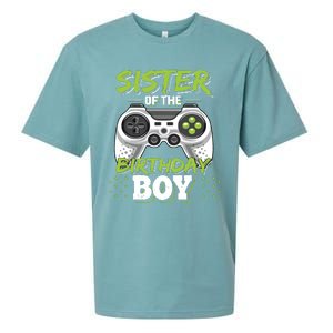 Sister Of The Birthday Boy Matching Video Game Birthday Gift Sueded Cloud Jersey T-Shirt