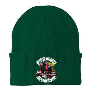 Sons Of Trump Maga Chapter 2024 With Pitbull Car Knit Cap Winter Beanie