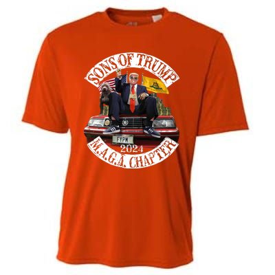 Sons Of Trump Maga Chapter 2024 With Pitbull Car Cooling Performance Crew T-Shirt