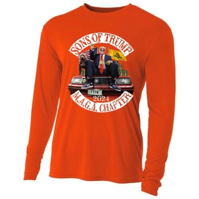 Sons Of Trump Maga Chapter 2024 With Pitbull Car Cooling Performance Long Sleeve Crew