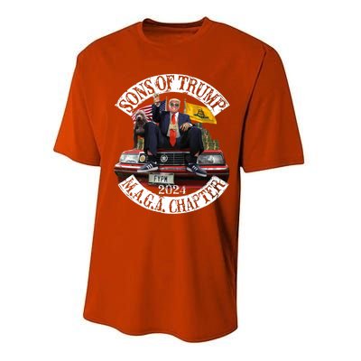 Sons Of Trump Maga Chapter 2024 With Pitbull Car Performance Sprint T-Shirt