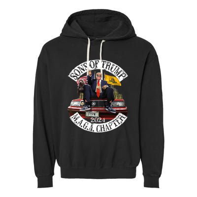 Sons Of Trump Maga Chapter 2024 With Pitbull Car Garment-Dyed Fleece Hoodie