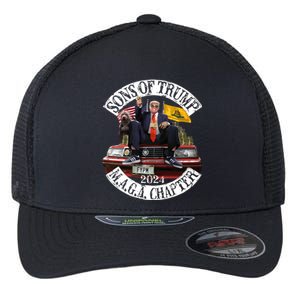 Sons Of Trump Maga Chapter 2024 With Pitbull Car Flexfit Unipanel Trucker Cap