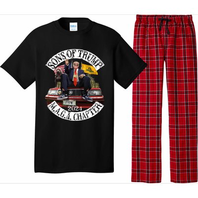 Sons Of Trump Maga Chapter 2024 With Pitbull Car Pajama Set