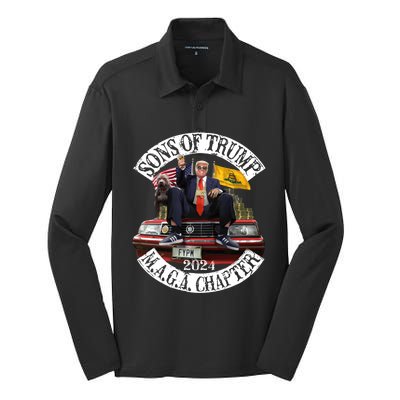 Sons Of Trump Maga Chapter 2024 With Pitbull Car Silk Touch Performance Long Sleeve Polo