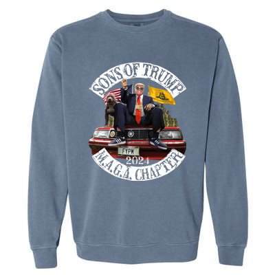 Sons Of Trump Maga Chapter 2024 With Pitbull Car Garment-Dyed Sweatshirt