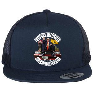 Sons Of Trump Maga Chapter 2024 With Pitbull Car Flat Bill Trucker Hat