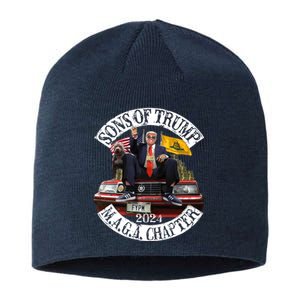 Sons Of Trump Maga Chapter 2024 With Pitbull Car Sustainable Beanie