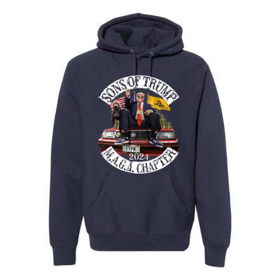 Sons Of Trump Maga Chapter 2024 With Pitbull Car Premium Hoodie