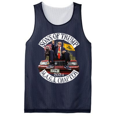 Sons Of Trump Maga Chapter 2024 With Pitbull Car Mesh Reversible Basketball Jersey Tank