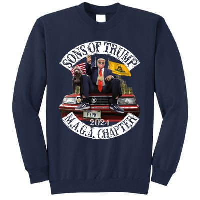 Sons Of Trump Maga Chapter 2024 With Pitbull Car Tall Sweatshirt